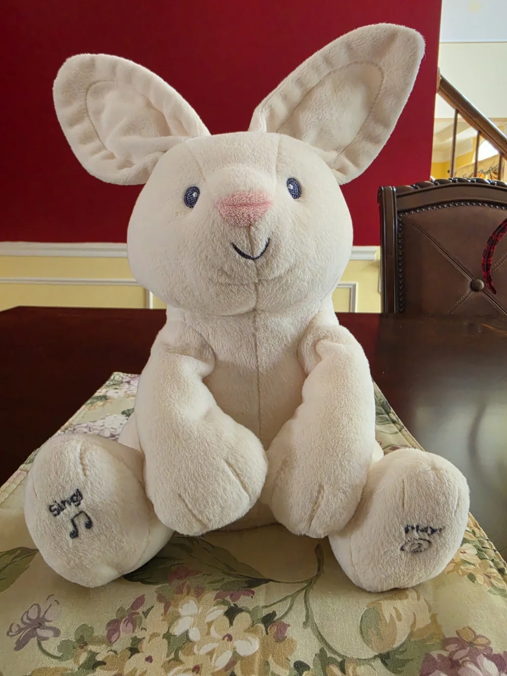 Gund Cream Plush Bunny Stuffed Animal - Soft Beige Cuddle Toy Sing.